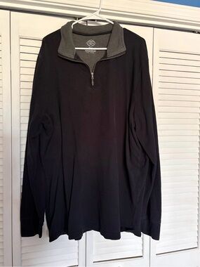 St. John's Bay Black Zip-Up Sweater with Gray Collar